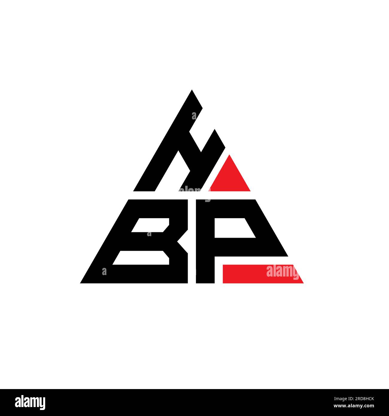 HBP triangle letter logo design with triangle shape. HBP triangle logo
