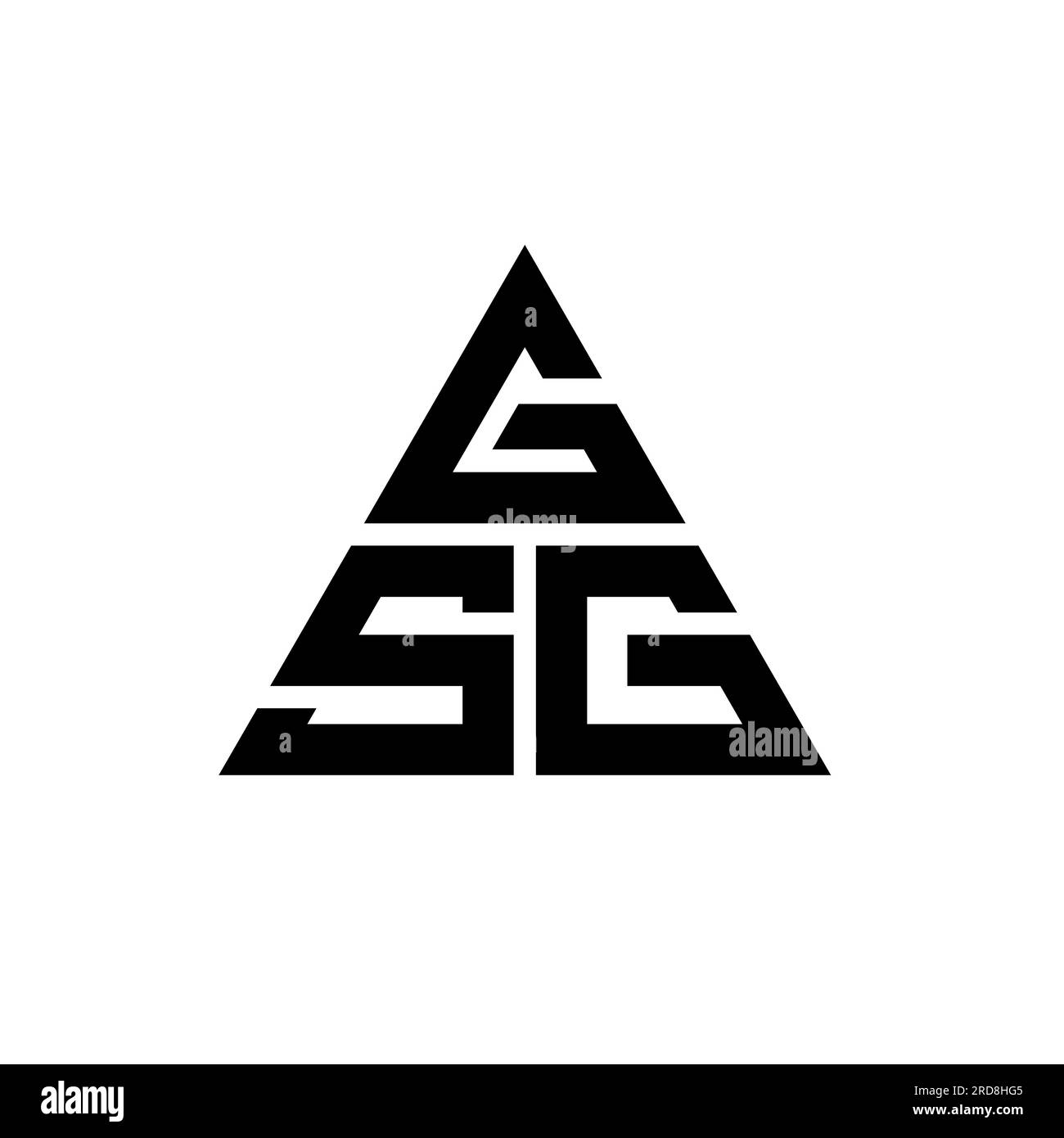 GSG triangle letter logo design with triangle shape. GSG triangle logo design monogram. GSG triangle vector logo template with red color. GSG triangul Stock Vector