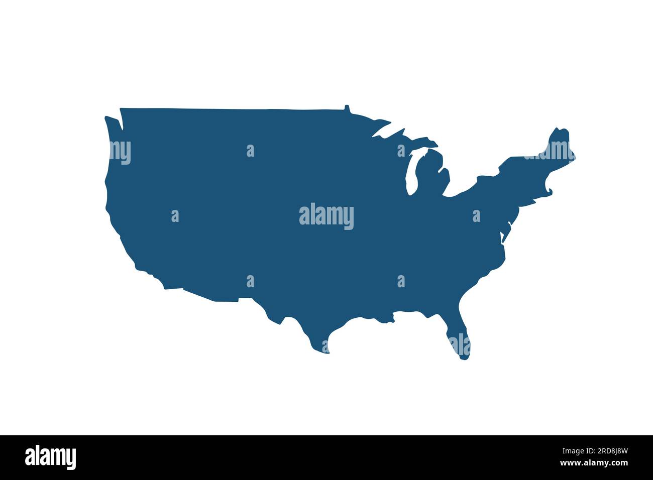 US states contour silhouette. Simple map. Vector Stock Vector Image ...