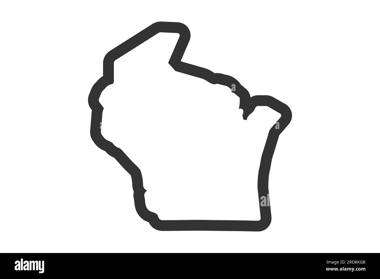 Wisconsin outline symbol US state - Wisconsin Outline Symbol Us State Map Vector Illustration 2RD8KGB