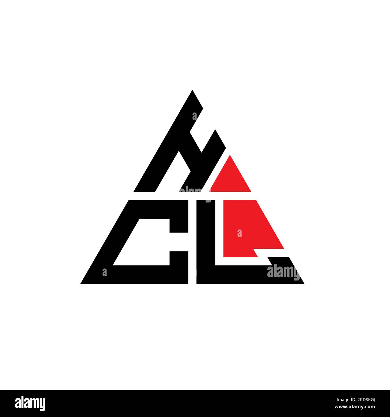 HCL triangle letter logo design with triangle shape. HCL triangle logo