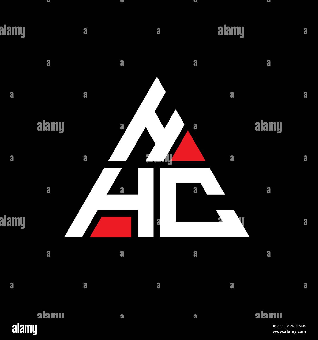 HHC triangle letter logo design with triangle shape. HHC triangle logo