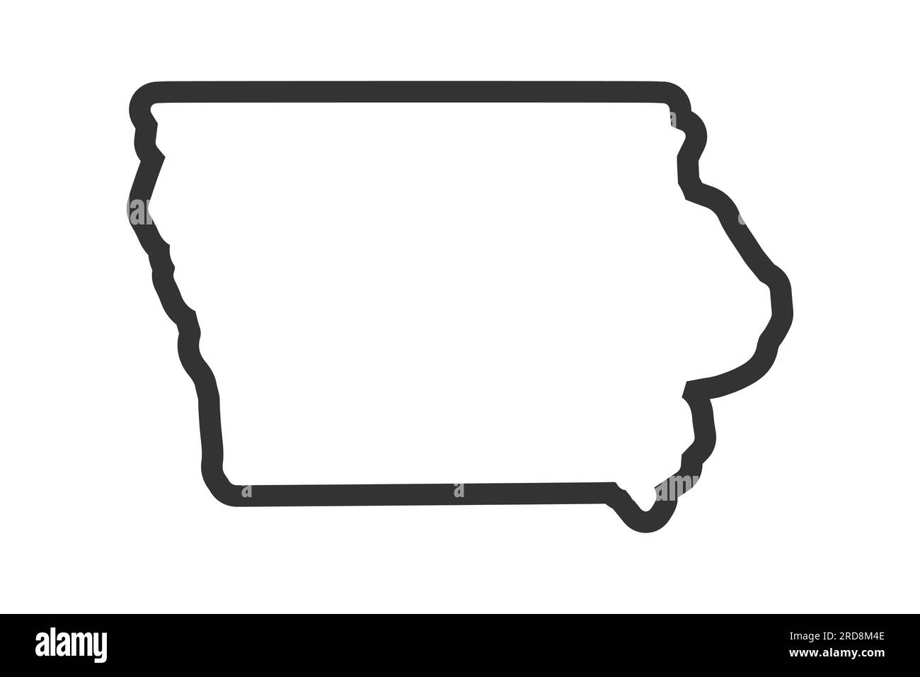 Iowa outline symbol. US state map. Vector illustration Stock Vector