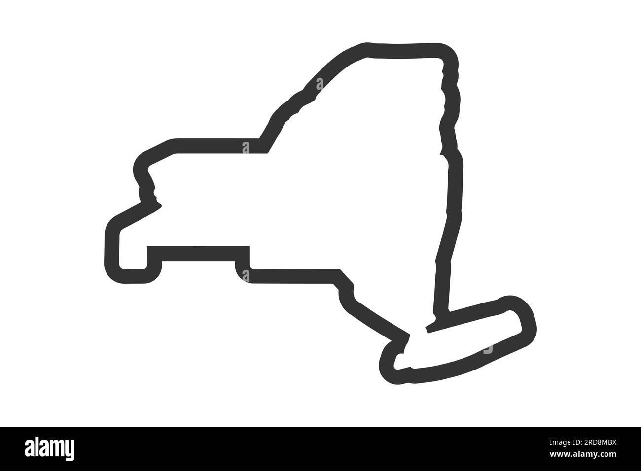 New York outline symbol US state - New York Outline Symbol Us State Map Vector Illustration 2RD8MBX