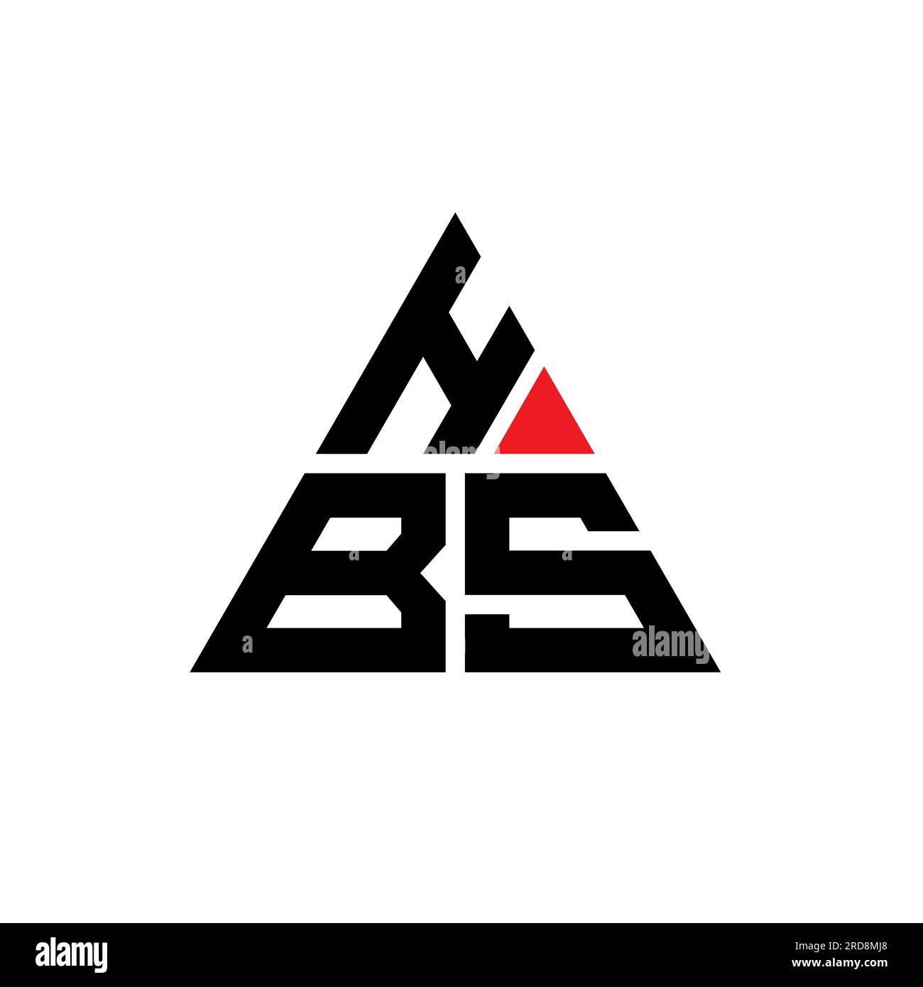 HBS triangle letter logo design with triangle shape. HBS triangle logo