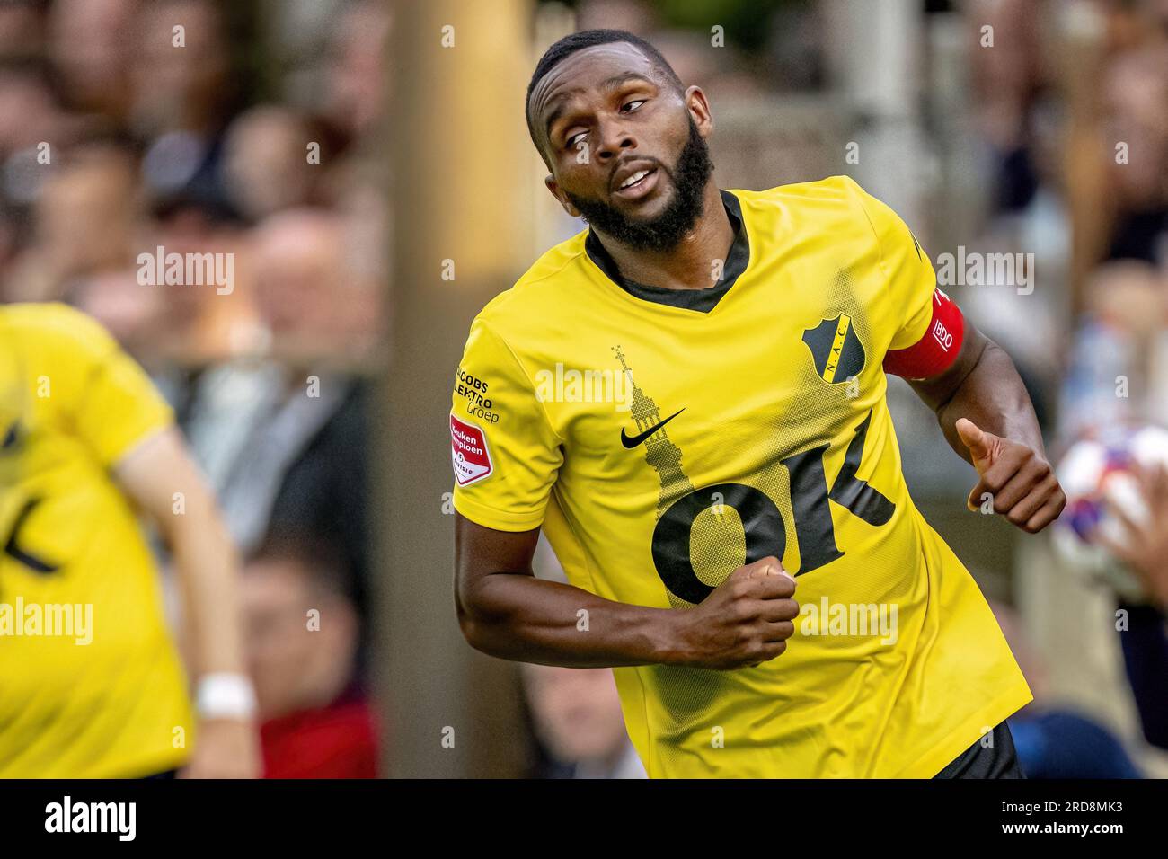 St. WILLEBRORD, Netherlands. 19th July, 2023. football, Sportpark SV Rood- Wit, Dutch eredivisie, season 2023/2024, during the match NAC - RKC  (prematch), NAC player Cuco Martina (Photo by Pro Shots/Sipa USA) Credit:  Sipa
