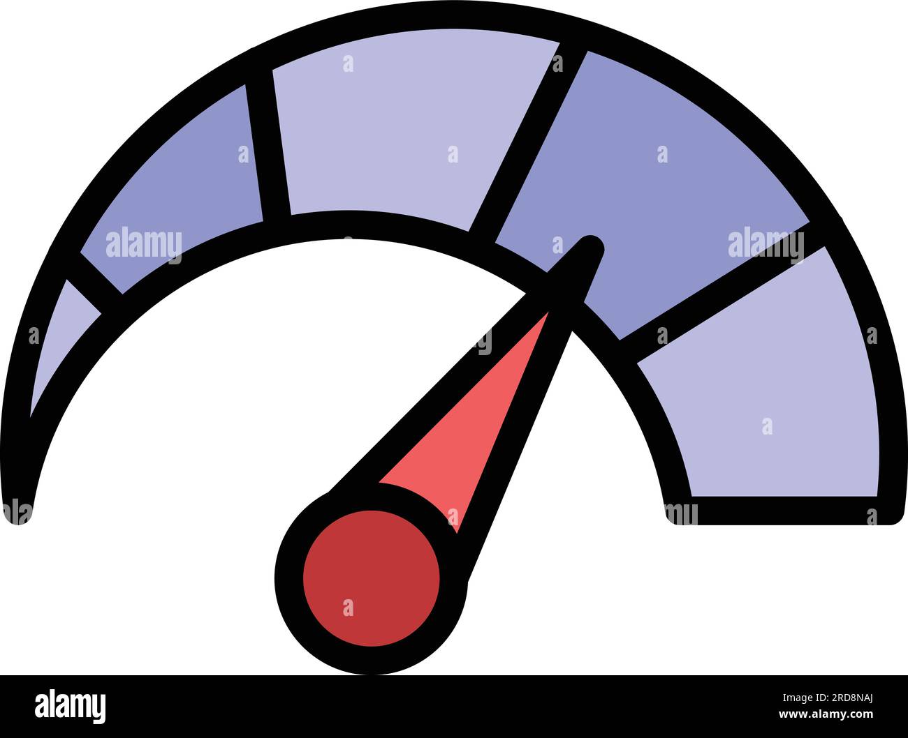 Speedometer icon outline vector. Speed km. Car indicator color flat
