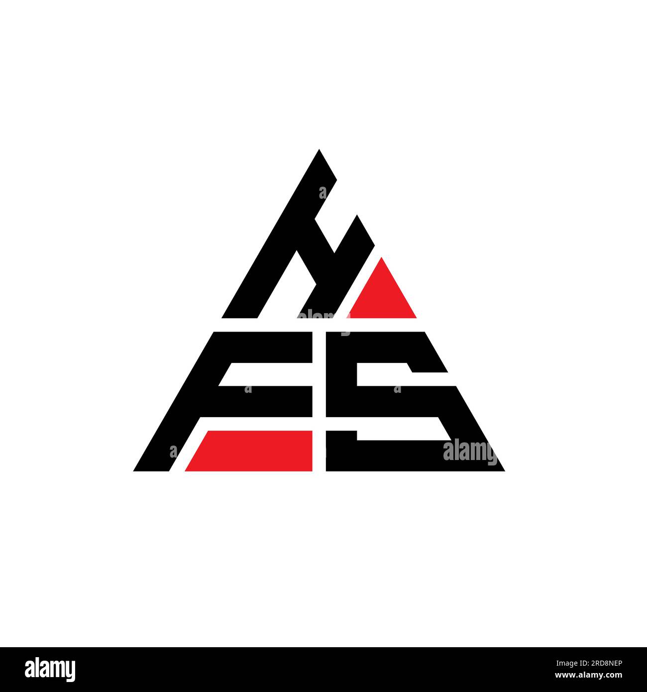 HFS triangle letter logo design with triangle shape. HFS triangle logo design monogram. HFS triangle vector logo template with red color. HFS triangul Stock Vector