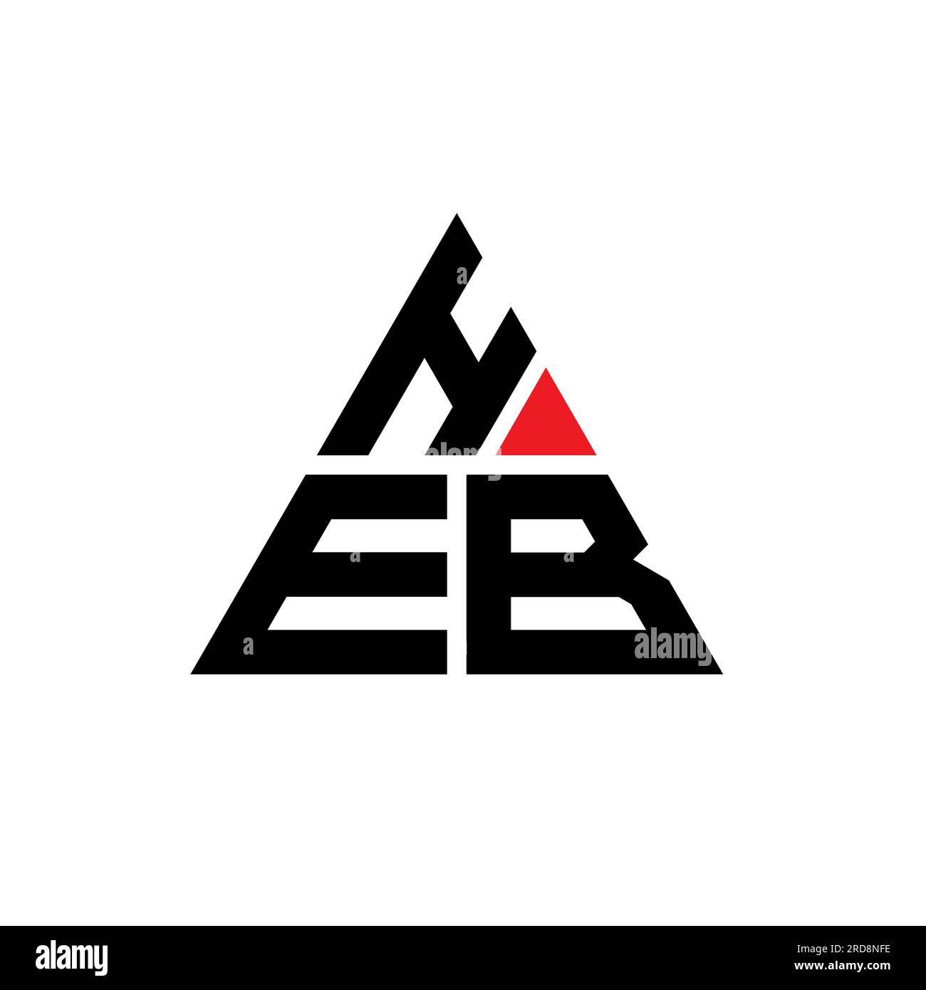 HEB triangle letter logo design with triangle shape. HEB triangle logo design monogram. HEB triangle vector logo template with red color. HEB triangul Stock Vector