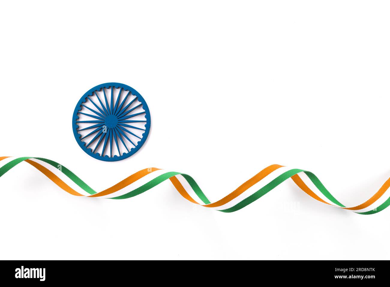 Indian Independence Day concept background with Ashoka wheel Stock Photo