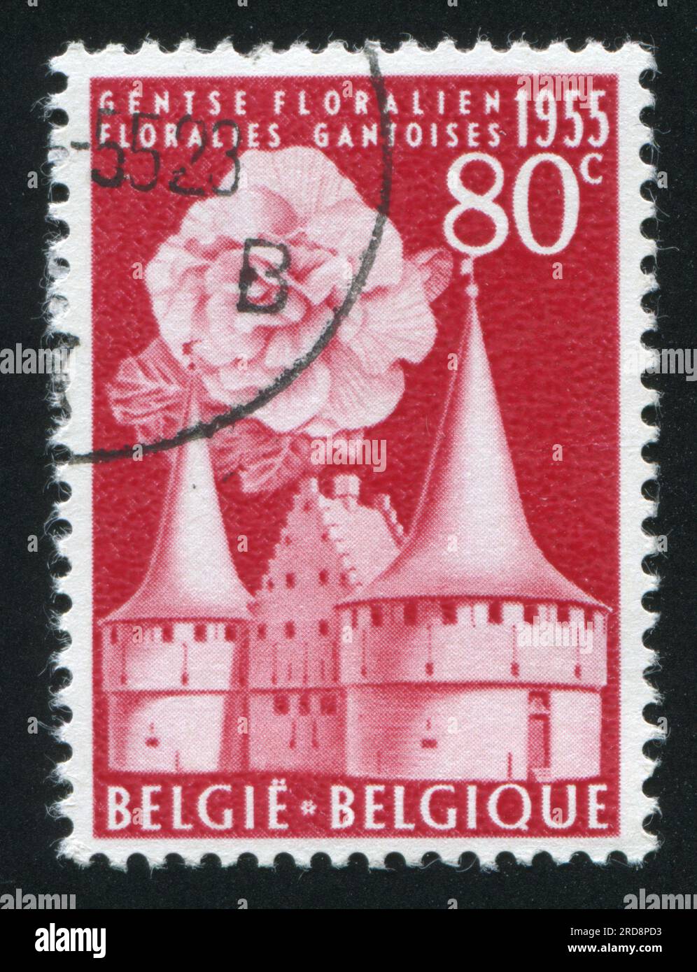 RUSSIA KALININGRAD, 20 OCTOBER 2015: stamp printed by Belgium, shows The Rabot and Begonia, circa 1955 Stock Photo