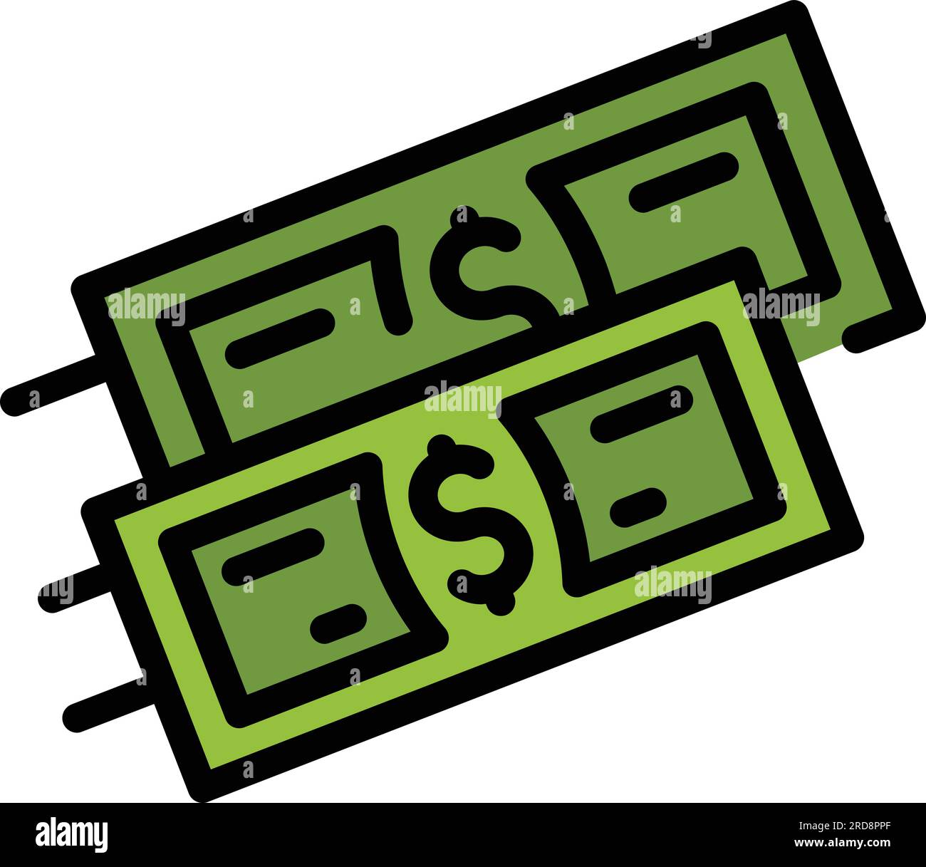 Money delivery icon outline vector. Fast cash. Shop time color flat Stock Vector