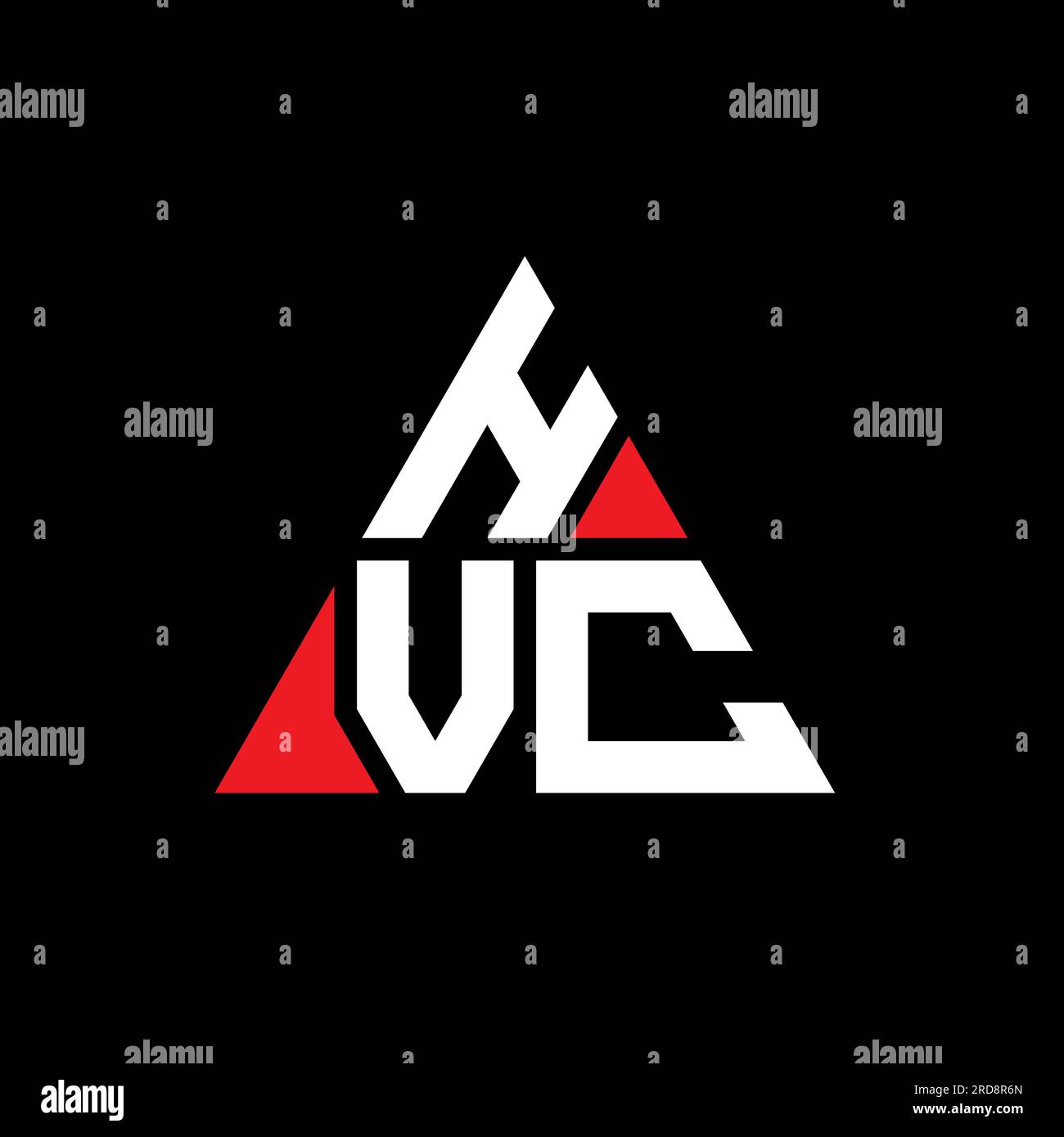 HVC triangle letter logo design with triangle shape. HVC triangle logo