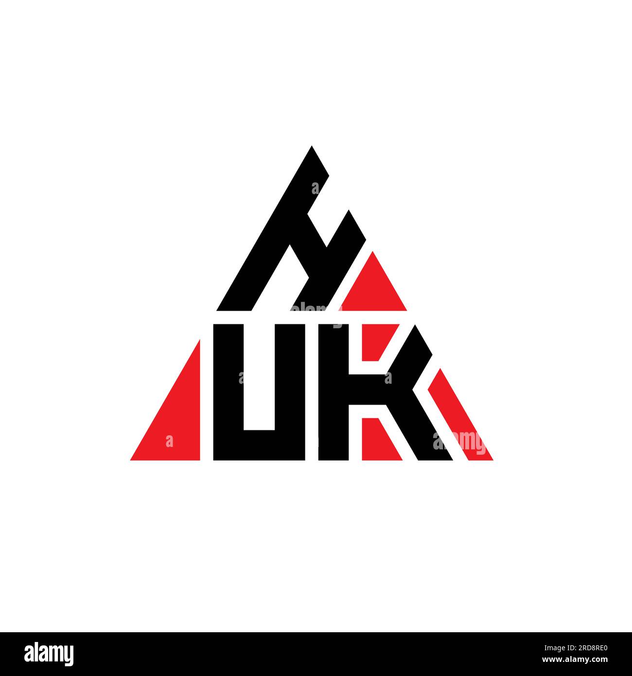HUK triangle letter logo design with triangle shape. HUK triangle logo
