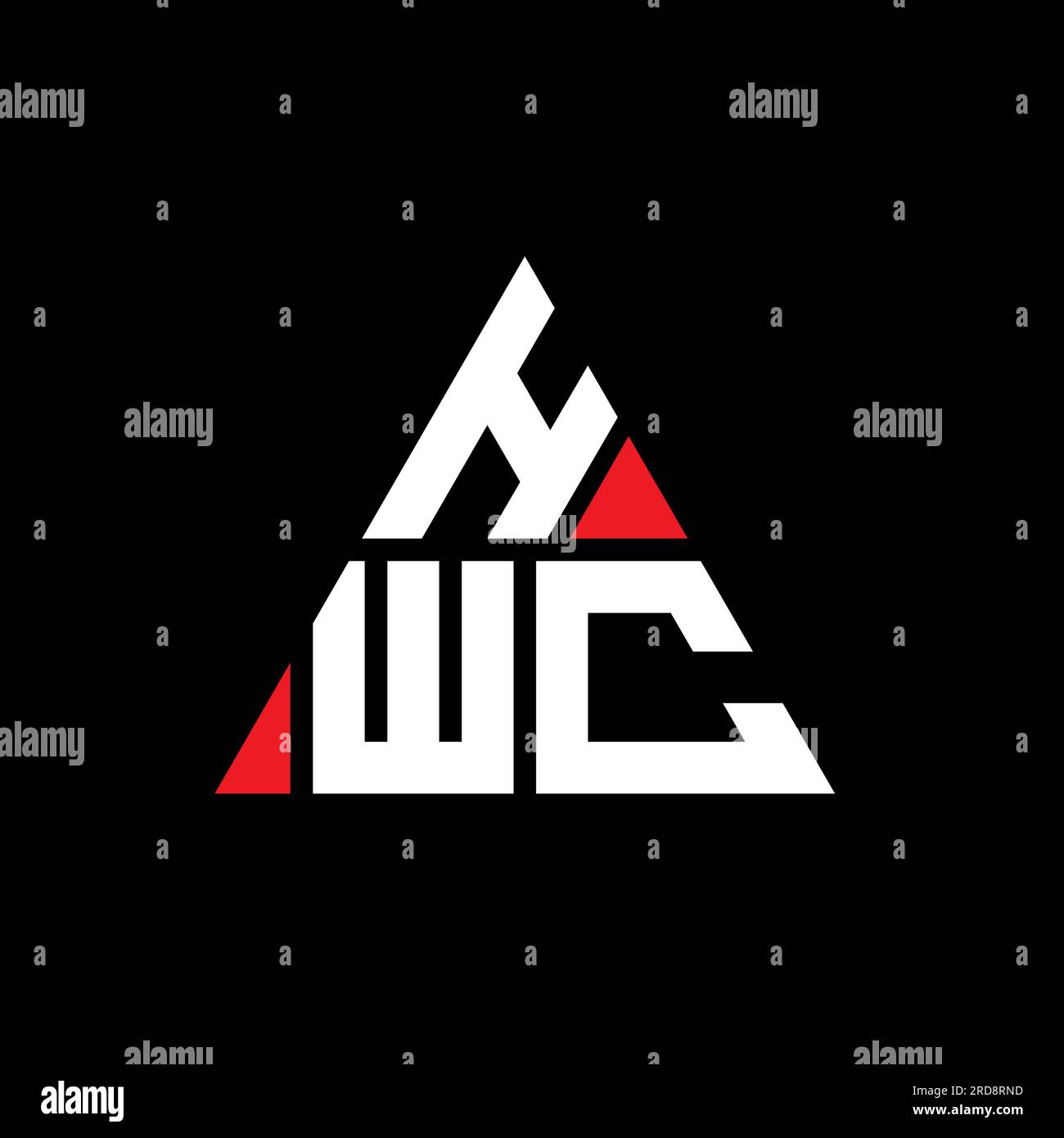 HWC triangle letter logo design with triangle shape. HWC triangle logo ...