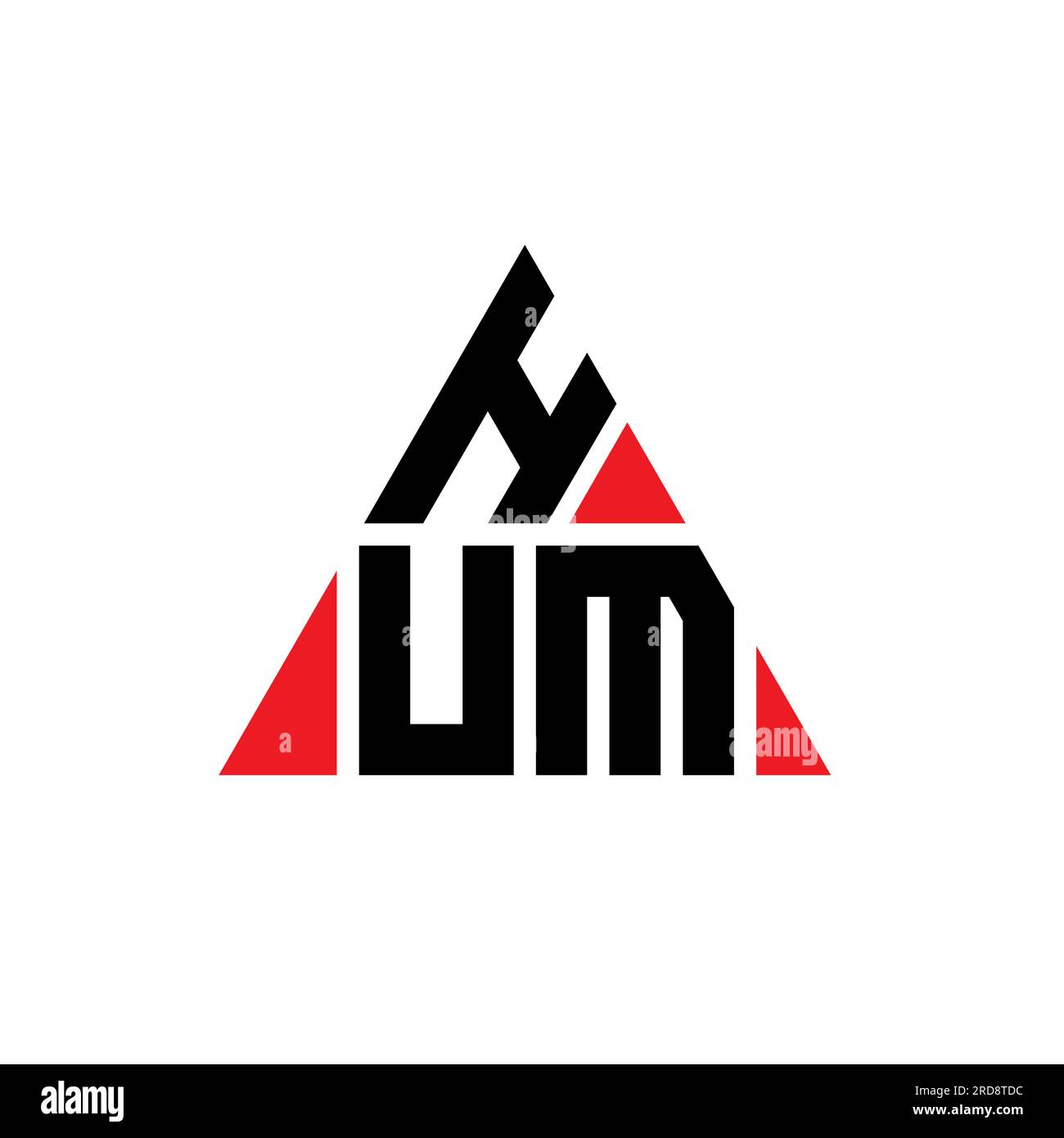 HUM triangle letter logo design with triangle shape. HUM triangle logo ...