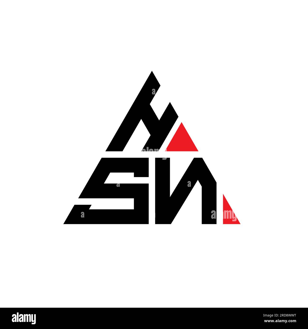 HSN triangle letter logo design with triangle shape. HSN triangle logo