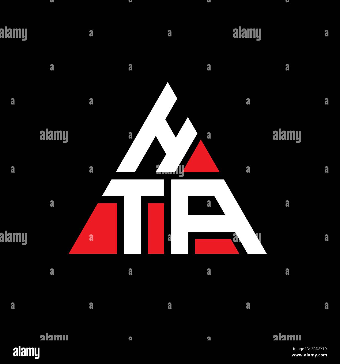 HTA triangle letter logo design with triangle shape. HTA triangle logo