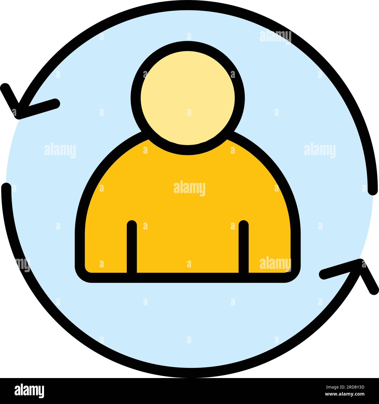 Change worker icon outline vector. Work man. Risk opportunity color ...