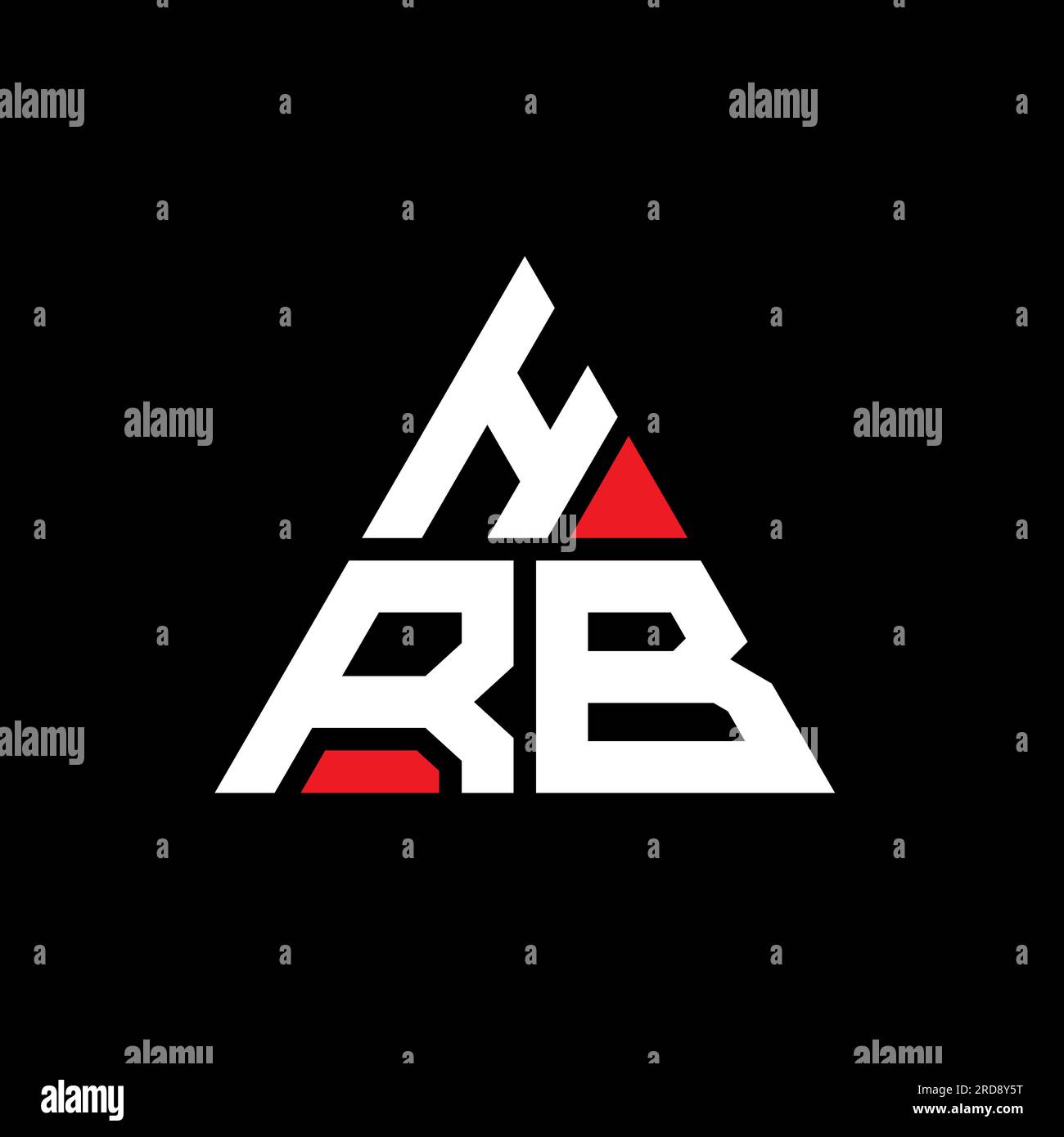 HRB triangle letter logo design with triangle shape. HRB triangle logo