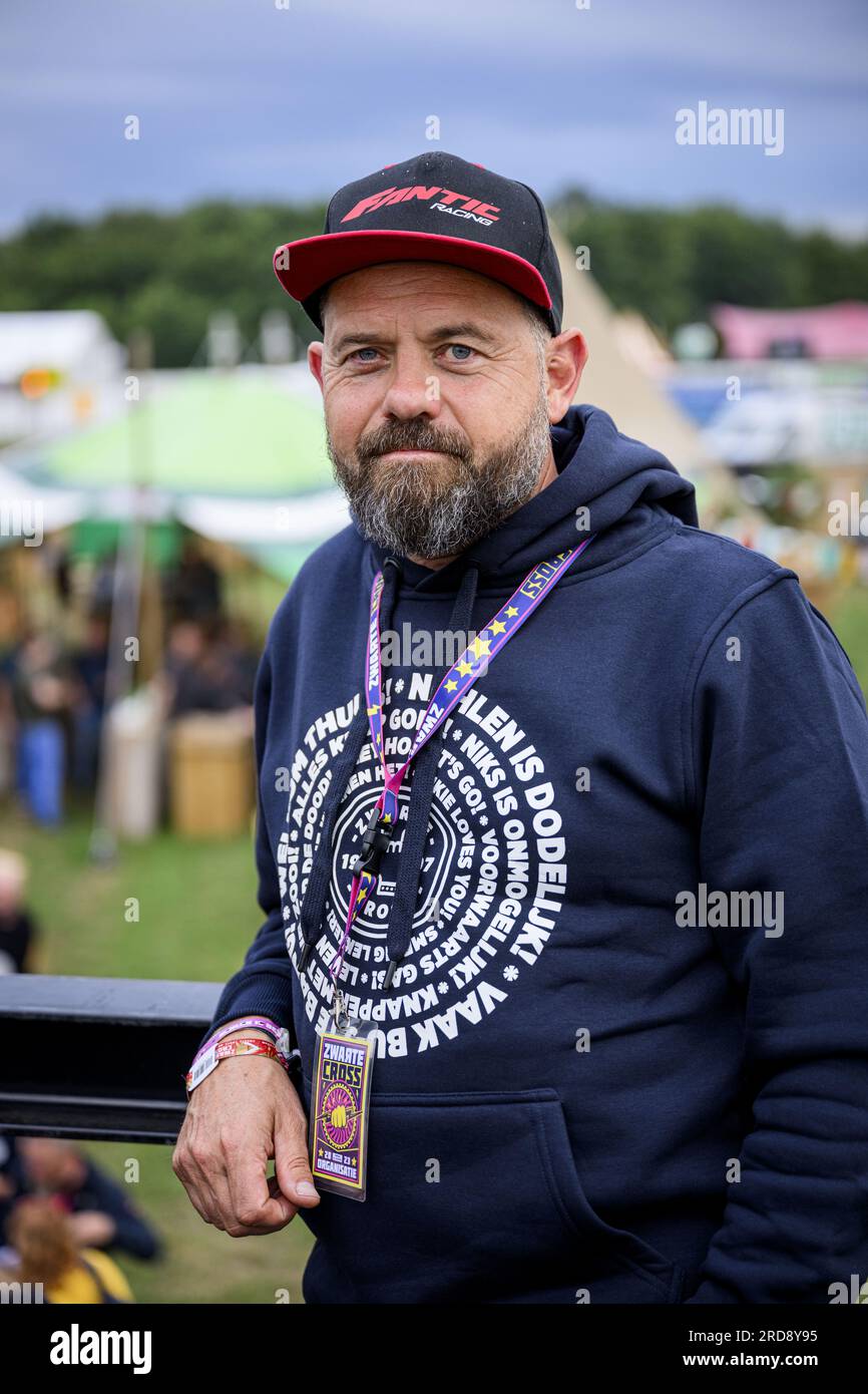 LICHTENVOORDE - Founder Gijs Jolink during the construction at the  Schansvoor festival site for Zwarte Cross. The