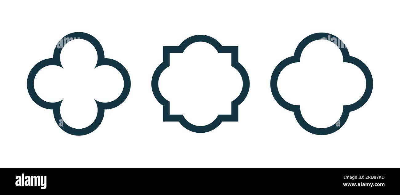 Quatrefoil symbol set. Quatrefoil geometric shape. Vector Stock Vector