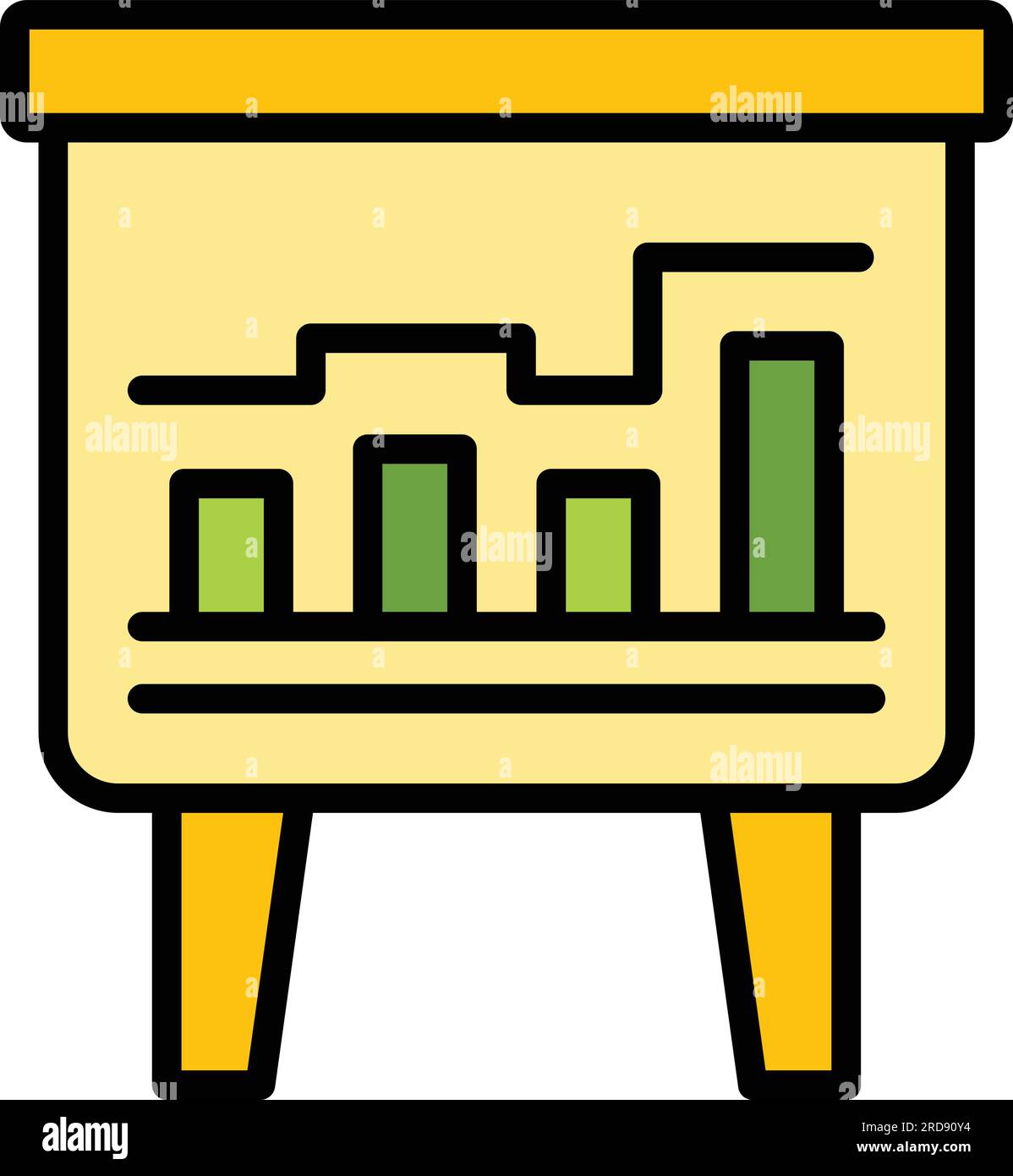 Data banner icon outline vector. Analysis chart. Finance dashboard color flat Stock Vector