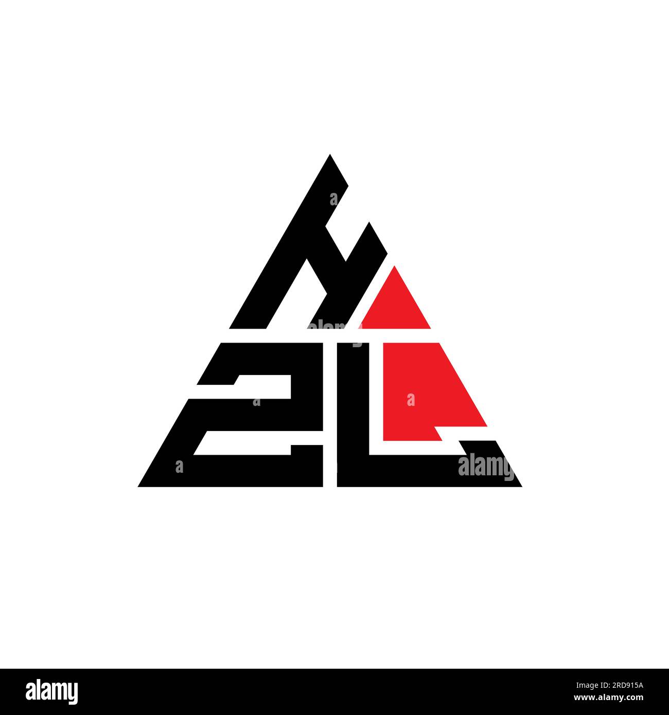 HZL triangle letter logo design with triangle shape. HZL triangle logo design monogram. HZL triangle vector logo template with red color. HZL triangul Stock Vector