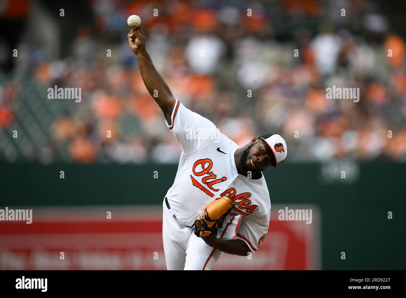 Baltimore Orioles relief pitcher Felix Bautista, right, celebrates