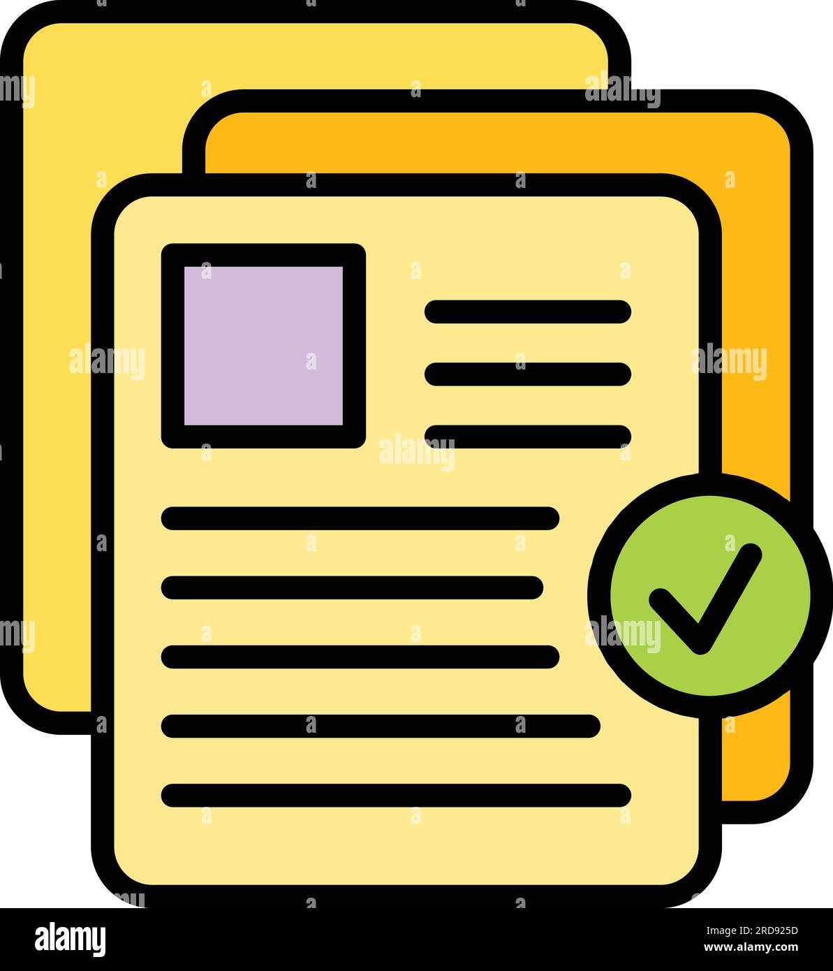 Job documents icon outline vector. Business document. Office design color flat Stock Vector
