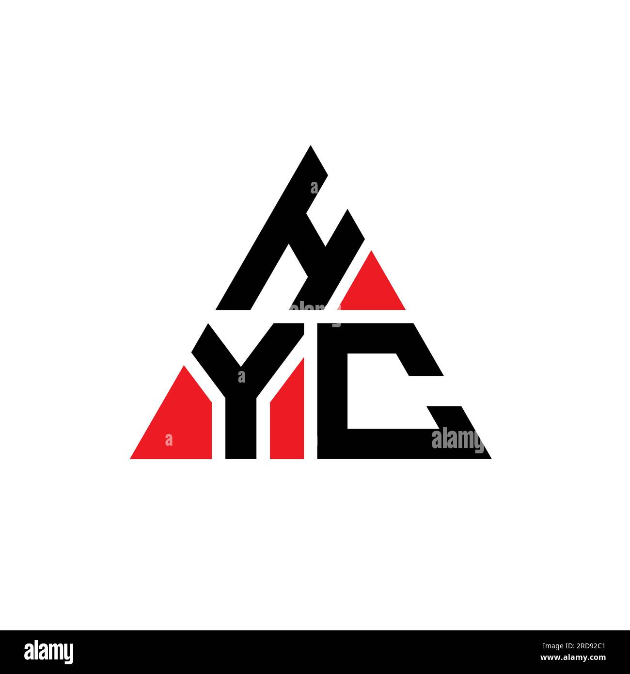 HYC triangle letter logo design with triangle shape. HYC triangle logo ...
