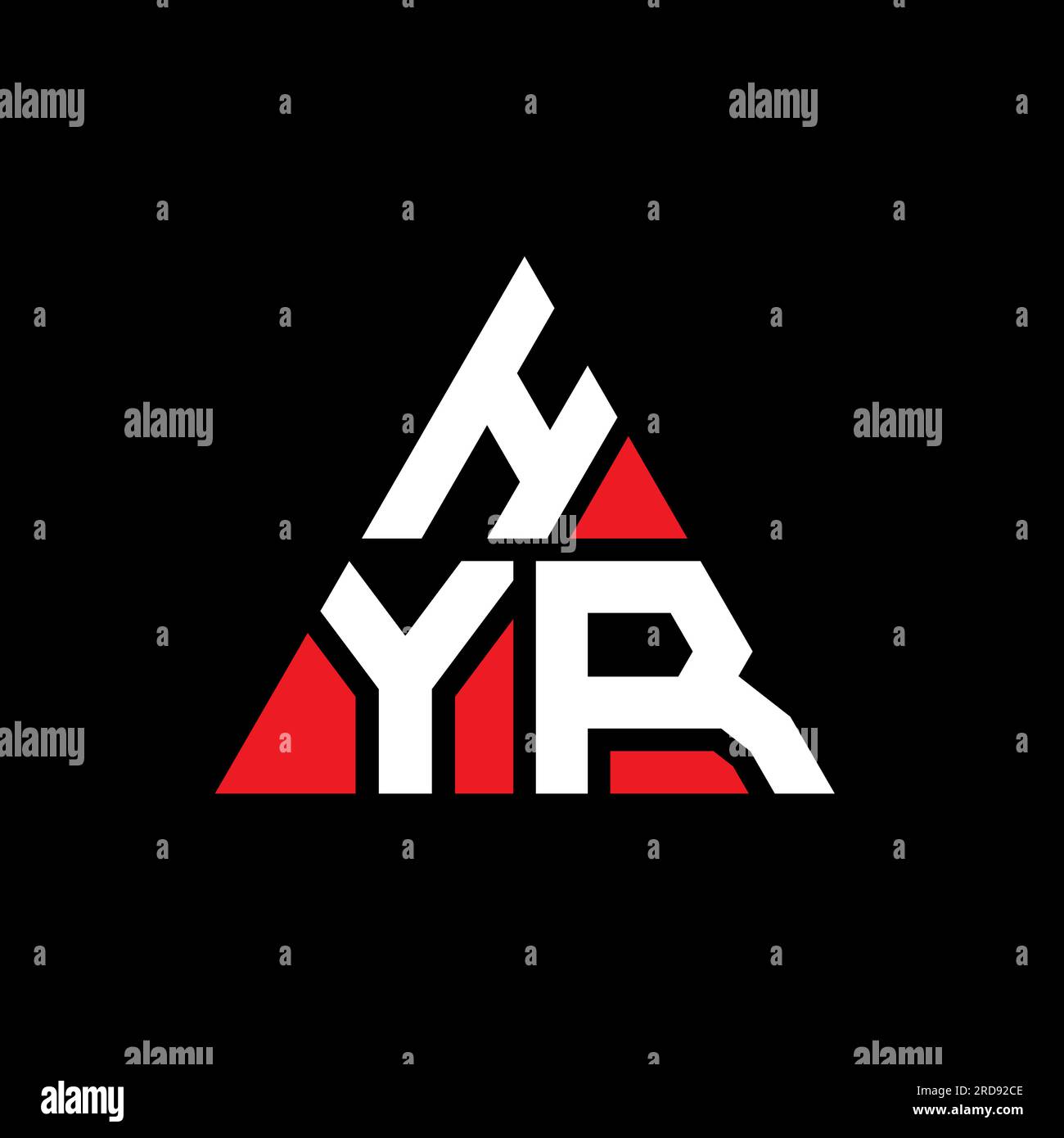 HYR triangle letter logo design with triangle shape. HYR triangle logo ...