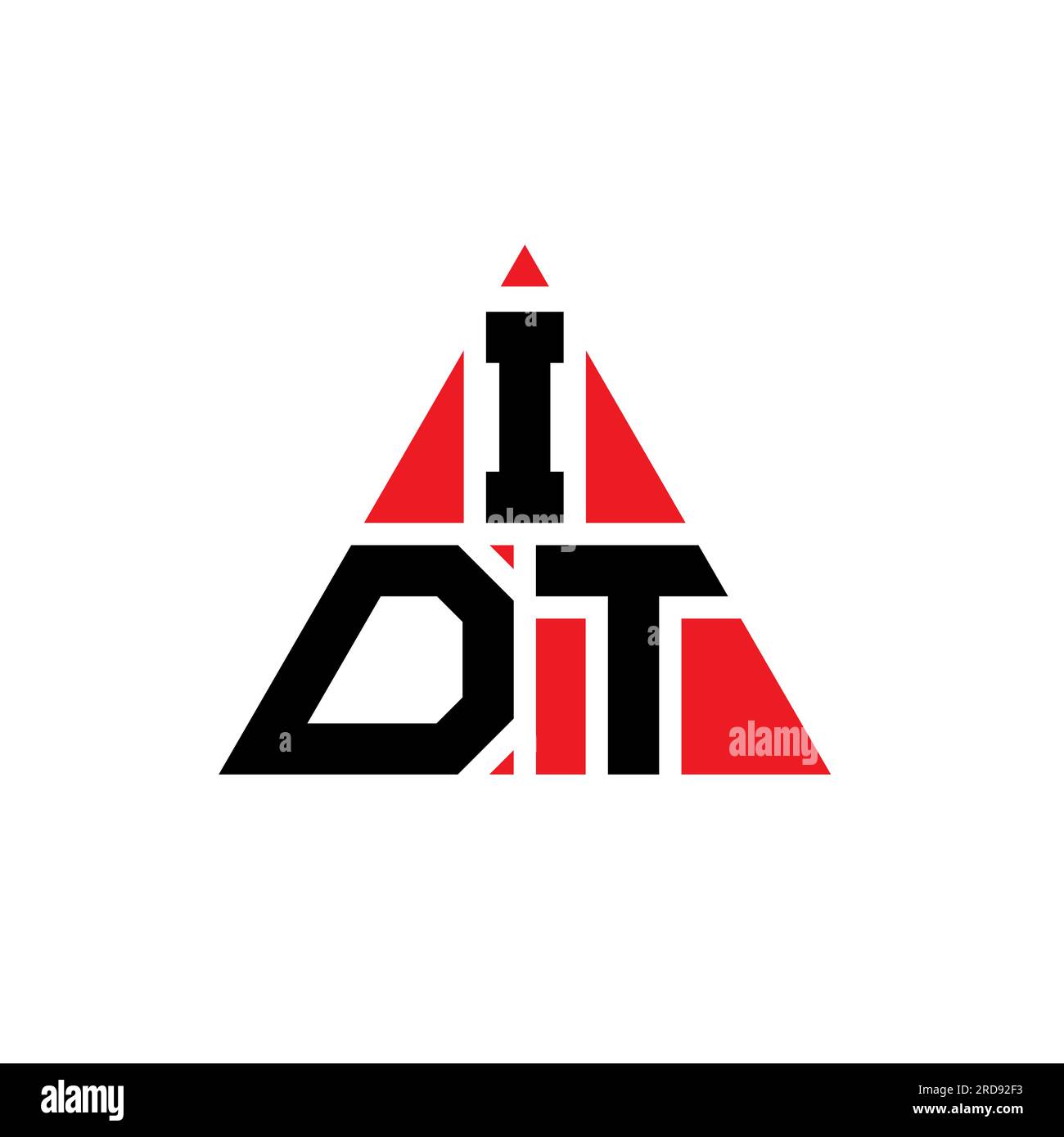 IDT triangle letter logo design with triangle shape. IDT triangle logo