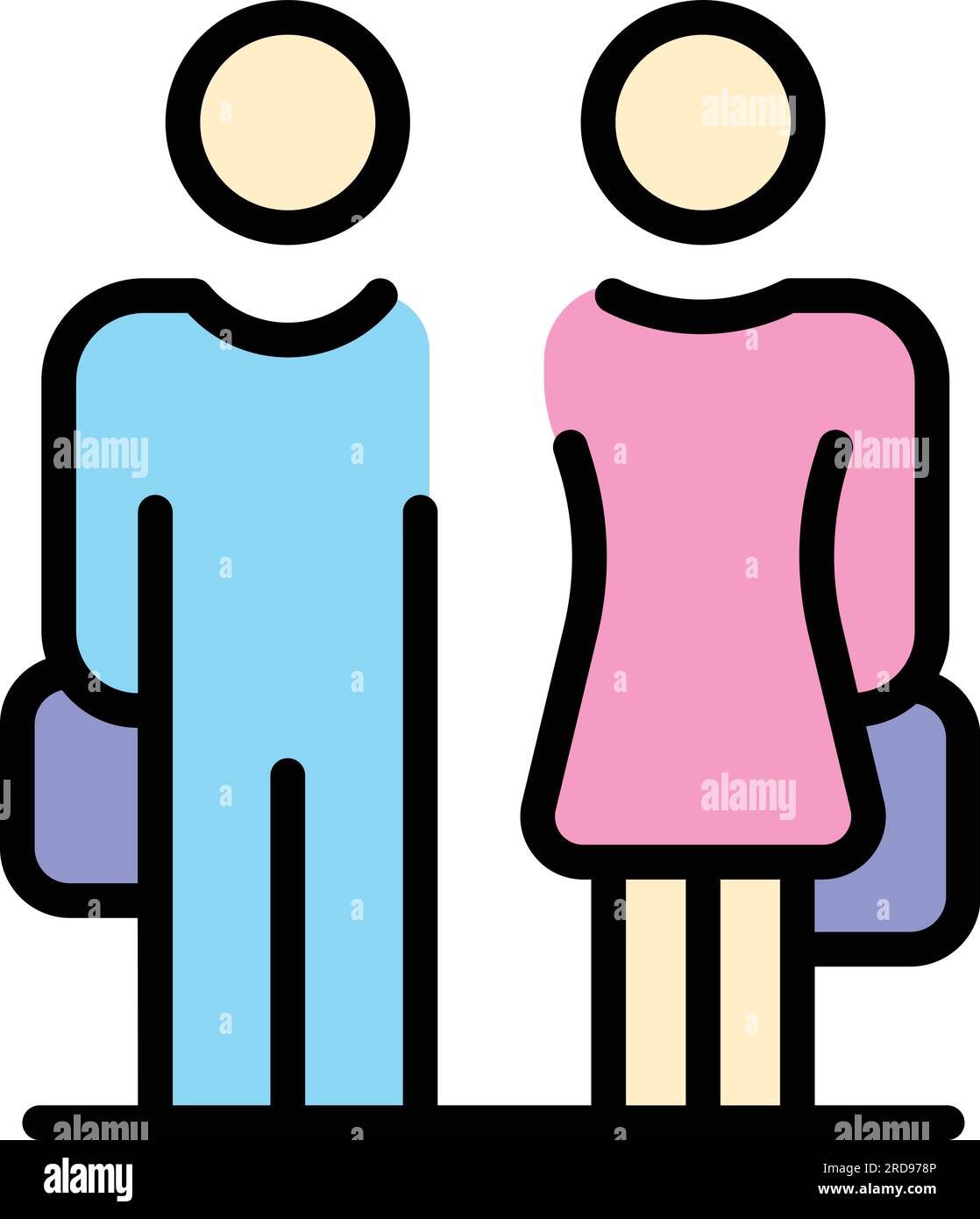 Gender equality employment icon outline vector. Equal workplace. Job