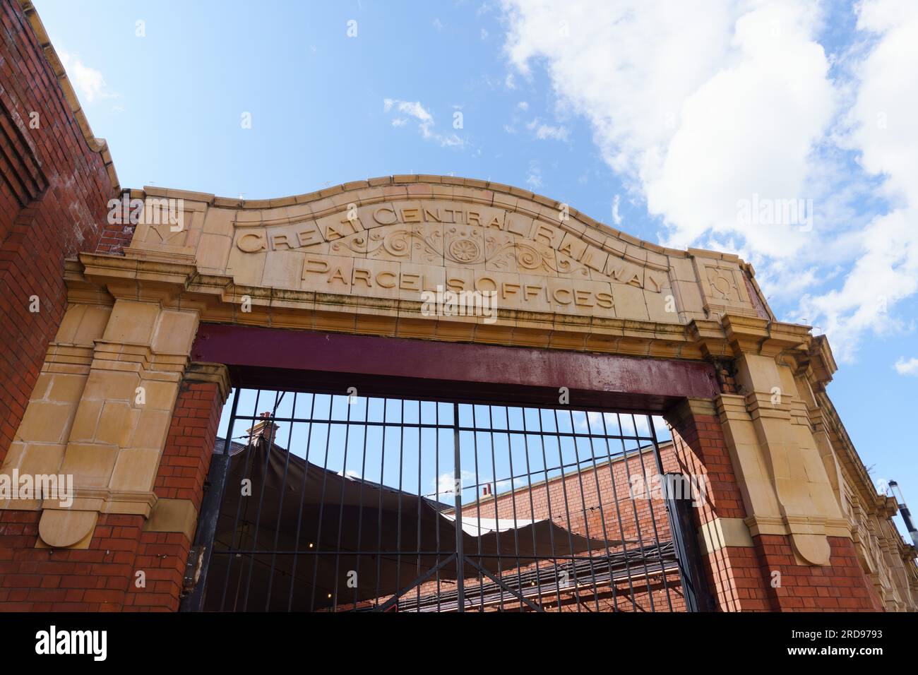 The old Central Railway Station (Great Central St), Leicester, UK, has been renovated and converted into commercial premises - restaurant and bar. Stock Photo