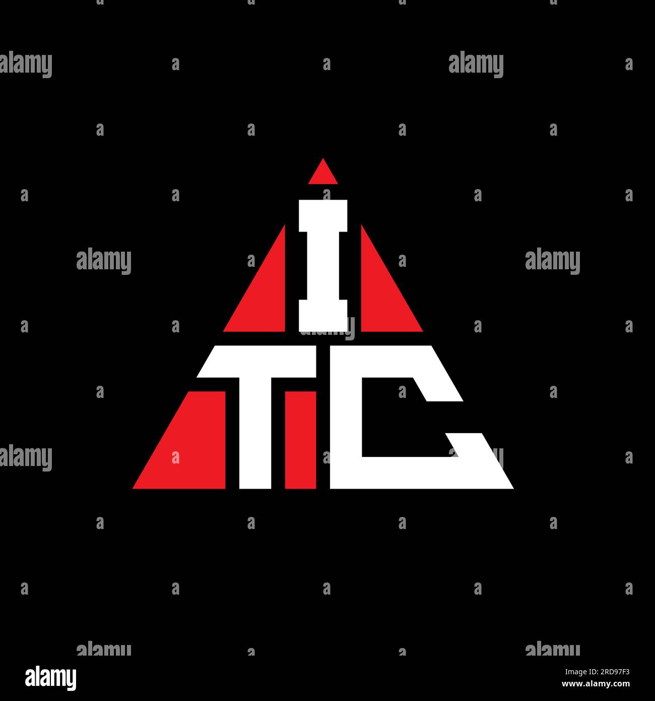 ITC triangle letter logo design with triangle shape. ITC triangle logo ...