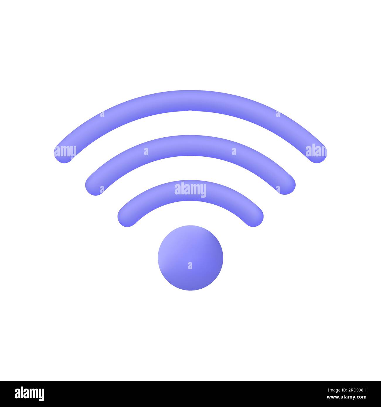 3d wifi signal icon in cartoon style. the concept of a good network connection signal. vector illustration isolated on white background. Stock Vector