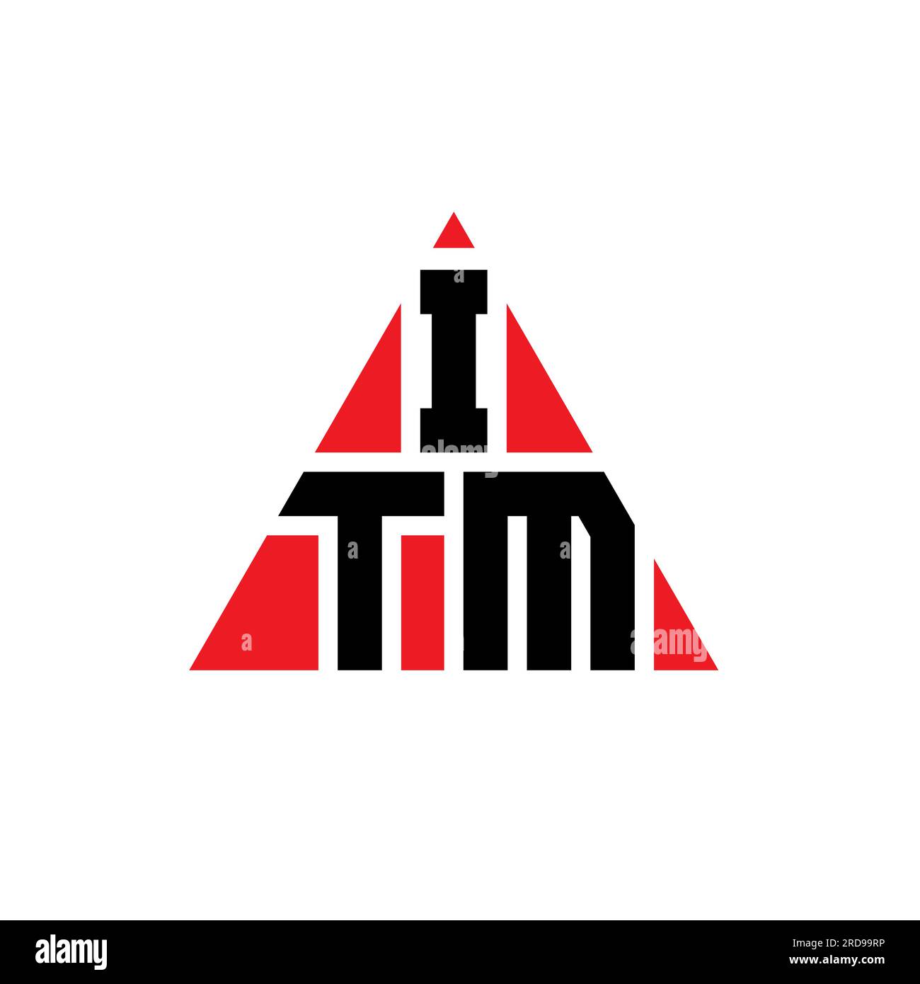 ITM triangle letter logo design with triangle shape. ITM triangle logo design monogram. ITM triangle vector logo template with red color. ITM triangul Stock Vector