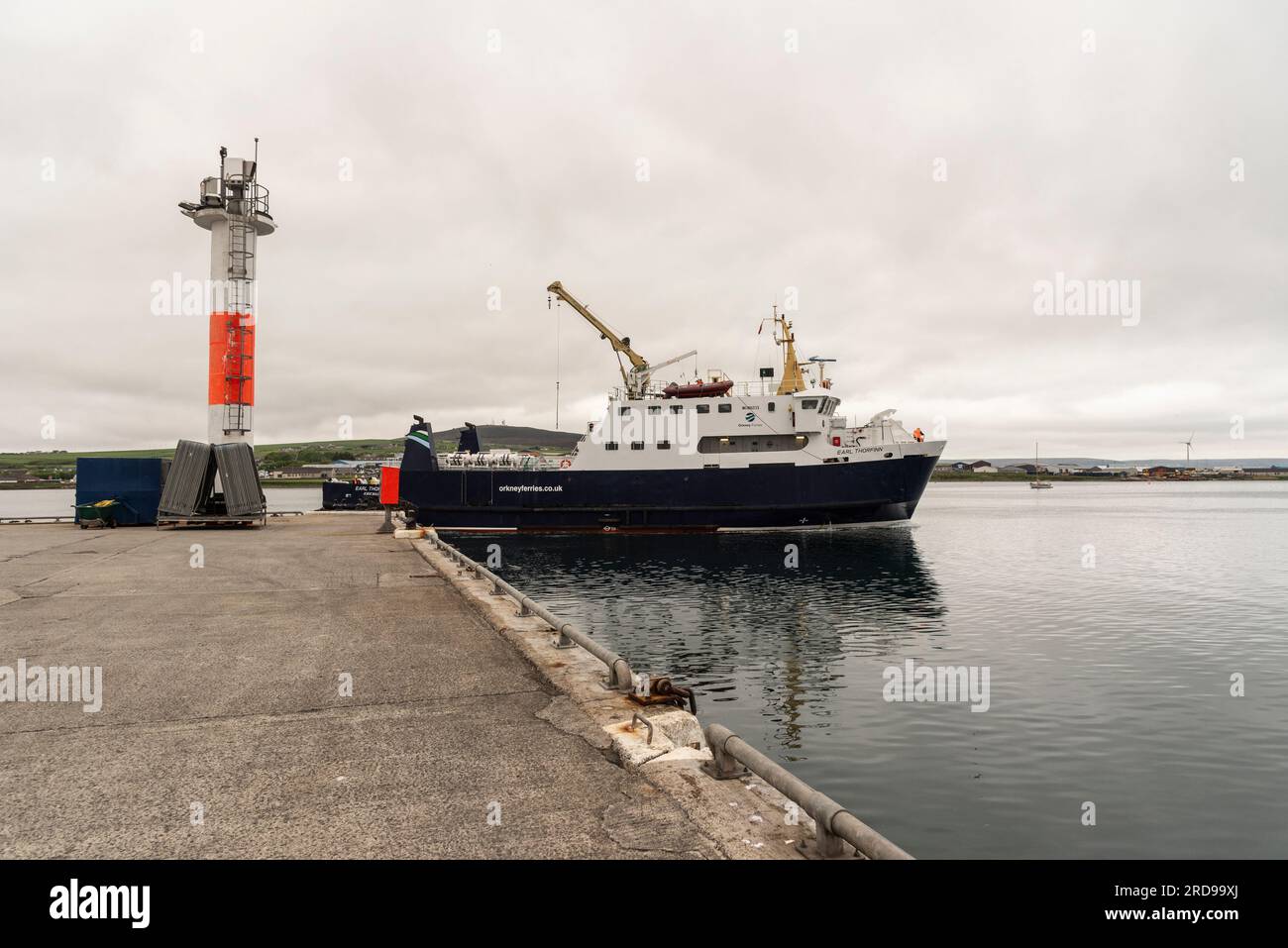 Kirkwall, Orkney Island, Scotland, UK. 4 June 2023.  Inter island ferry, Earl Thorfinn outbound from Kirkwall port and terminal to the Scottish  outer Stock Photo