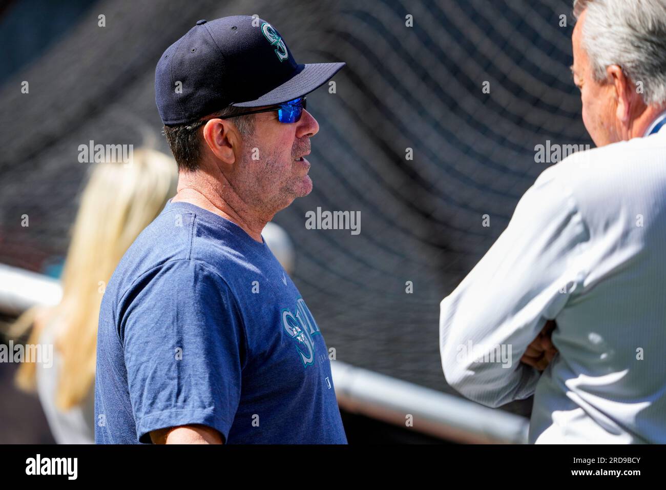 Former Seattle Mariners designated hitter Edgar Martinez watches batting  practice before a baseball game against the Minnesota Twins, Tuesday, July  18, 2023, in Seattle. (AP Photo/Lindsey Wasson Stock Photo - Alamy