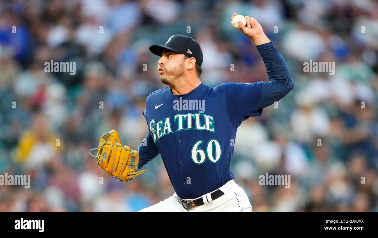 Seattle Mariners relief pitcher Tayler Saucedo throws against the