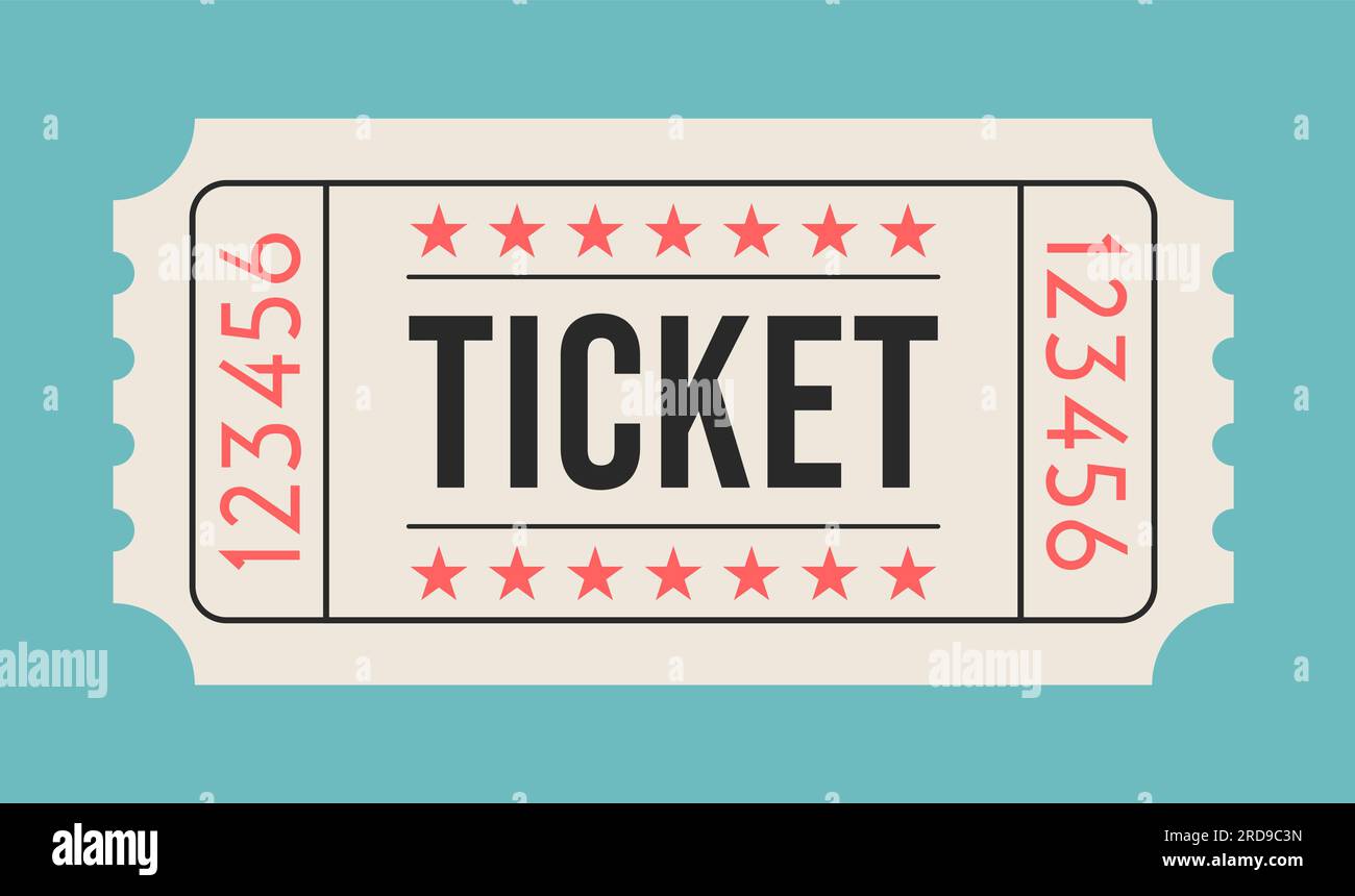 Retro ticket. Vintage. Old style. Classic vintage retro ticket for ...