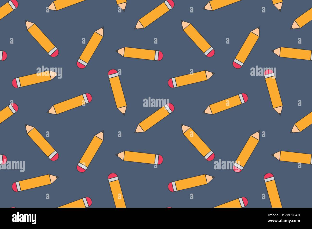 seamless pattern with pencils; back to school background- vector illustration Stock Vector