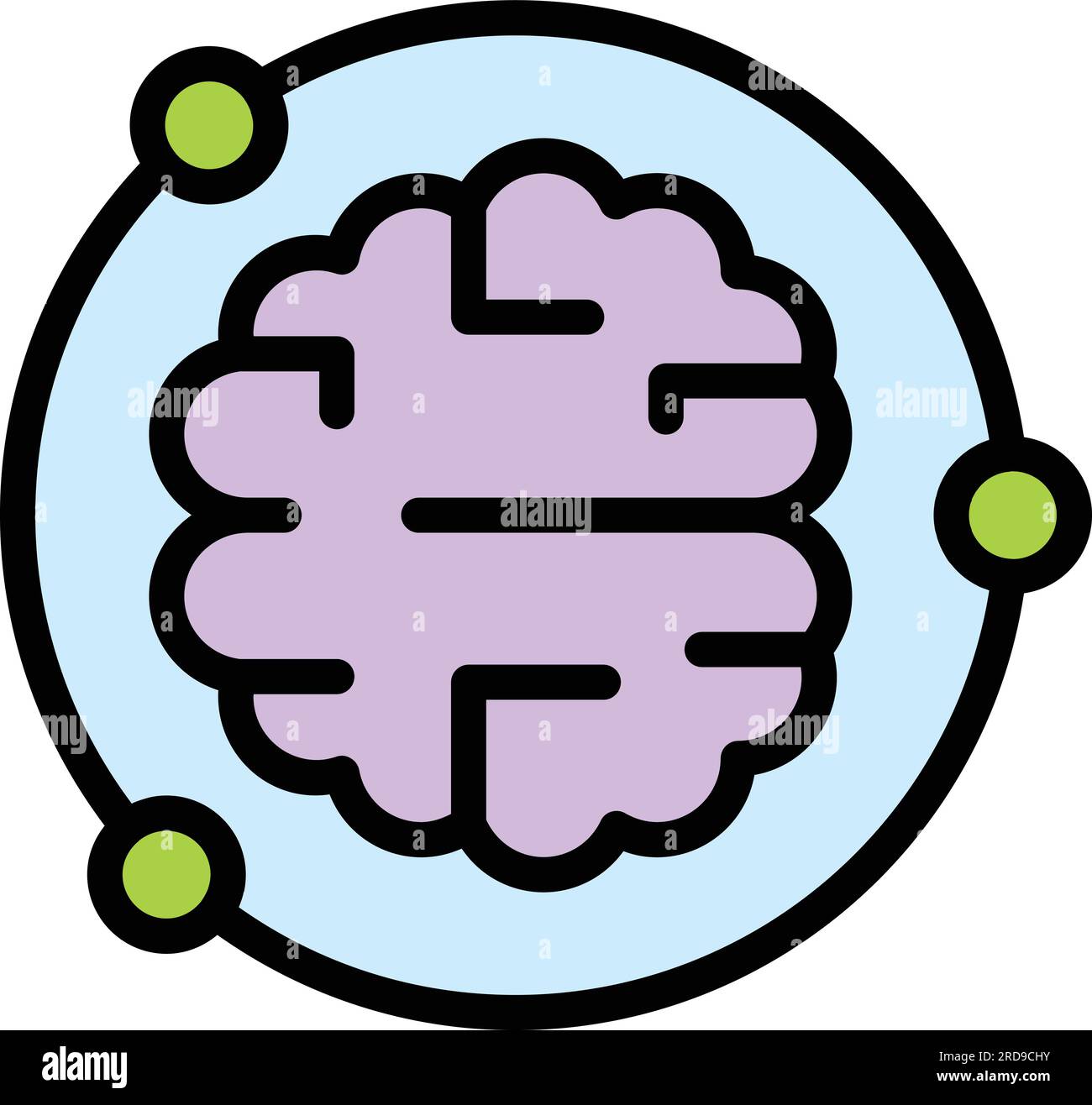 Brain discover icon outline vector. Key curiosity. Insight game color ...