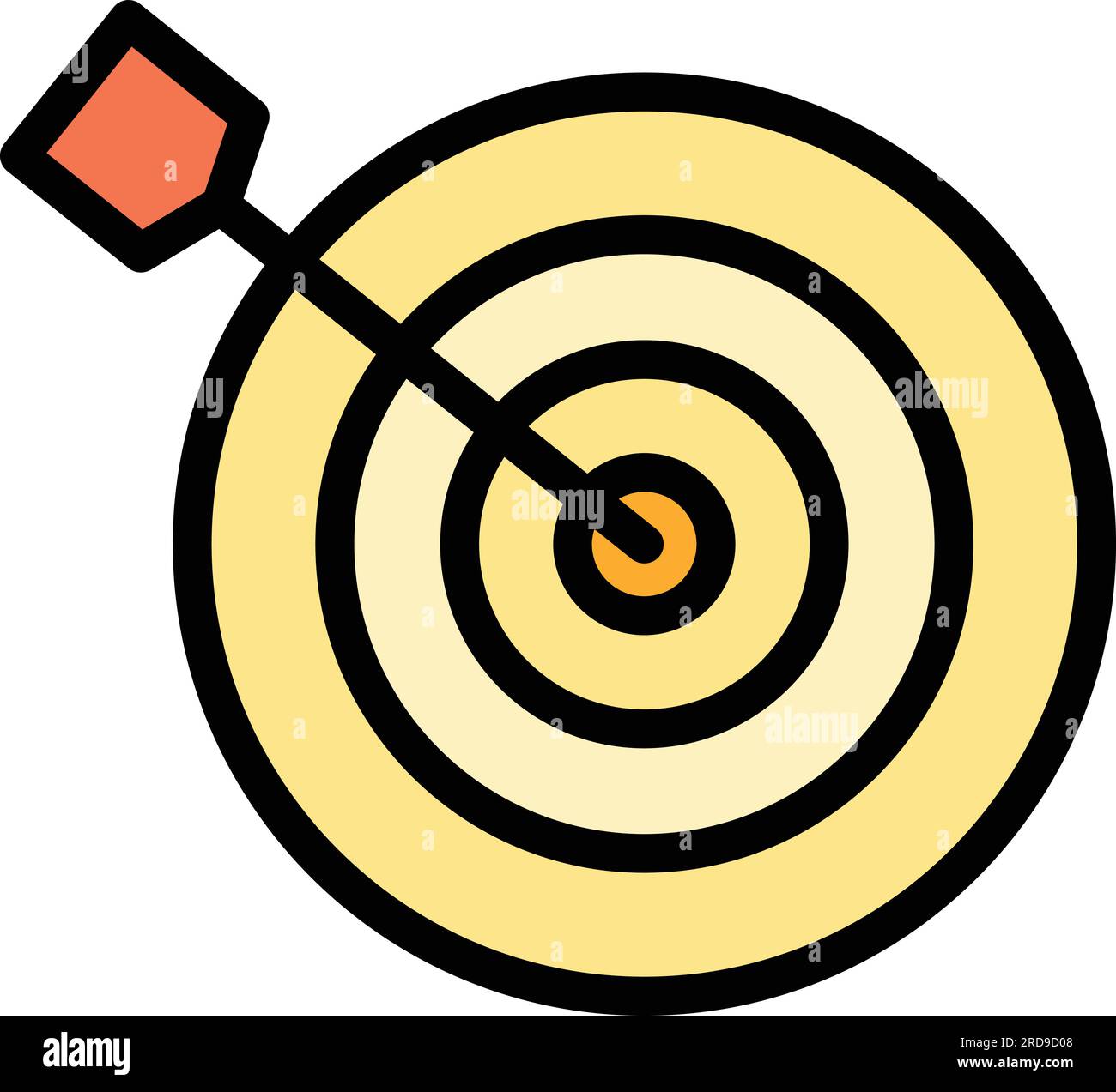 Archery board aim icon outline vector. Target dart. Bullseye objective