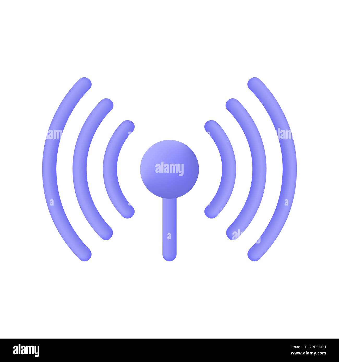 3d wifi signal icon in cartoon style. the concept of a good network connection signal. vector illustration isolated on white background. Stock Vector