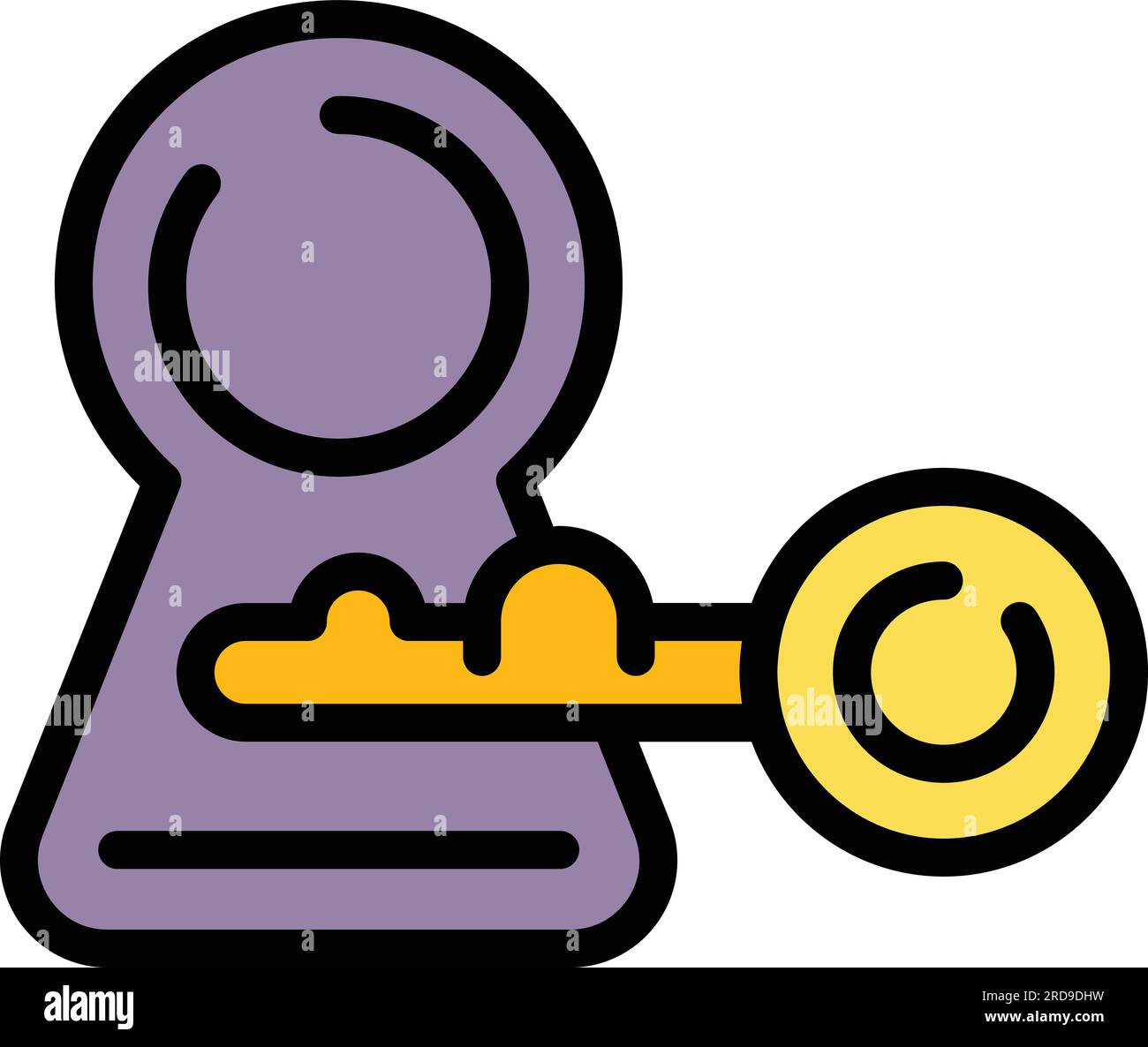 Door lock icon outline vector. Smart digital. Electronic remote color flat Stock Vector