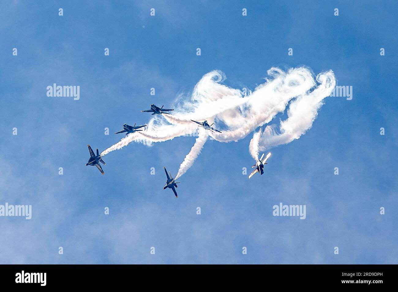 The U.S. Navy Flight Demonstration Squadron, the Blue Angels, perform