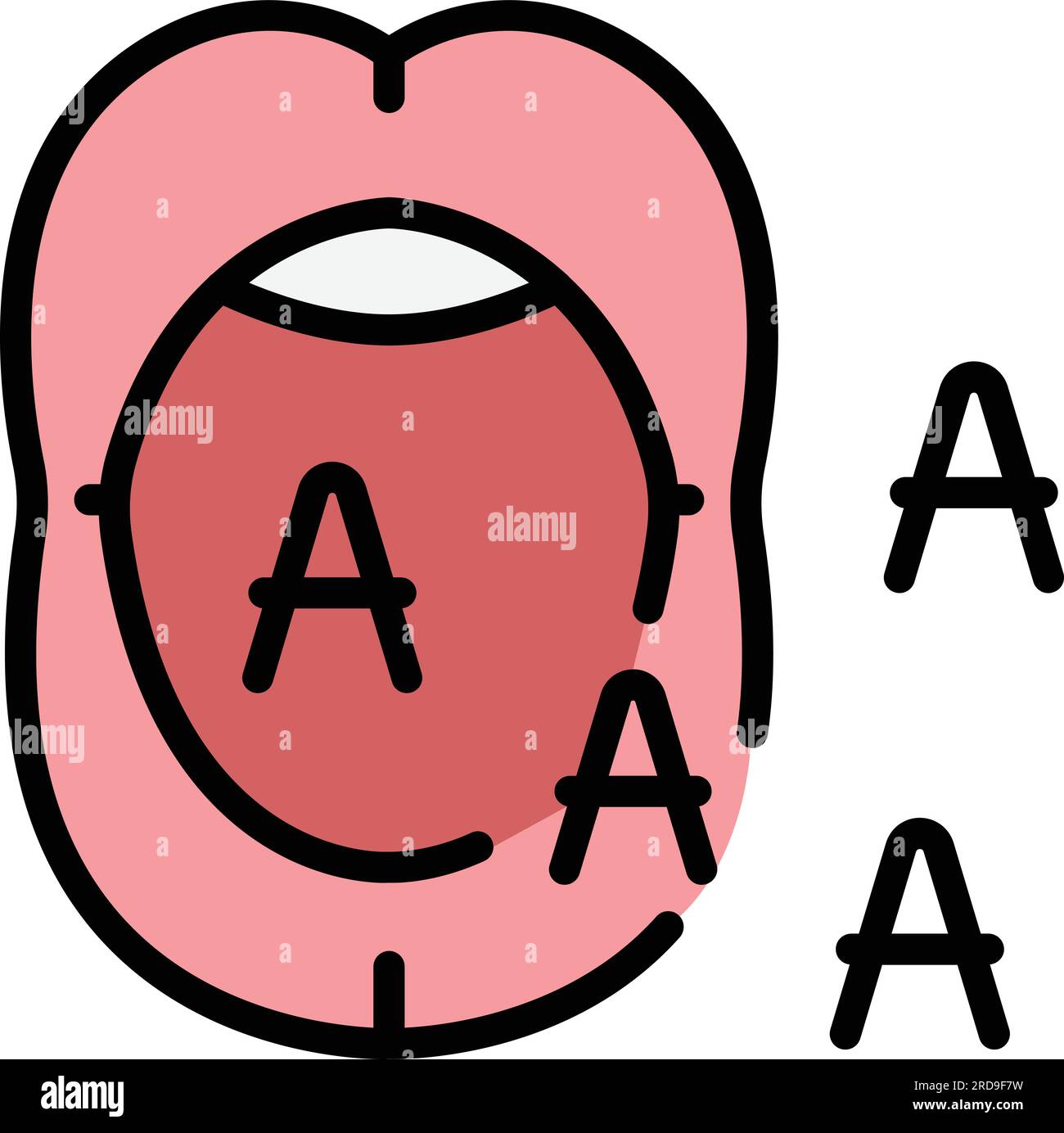 Talking mouth icon outline vector. Human speech. Language diction color flat Stock Vector