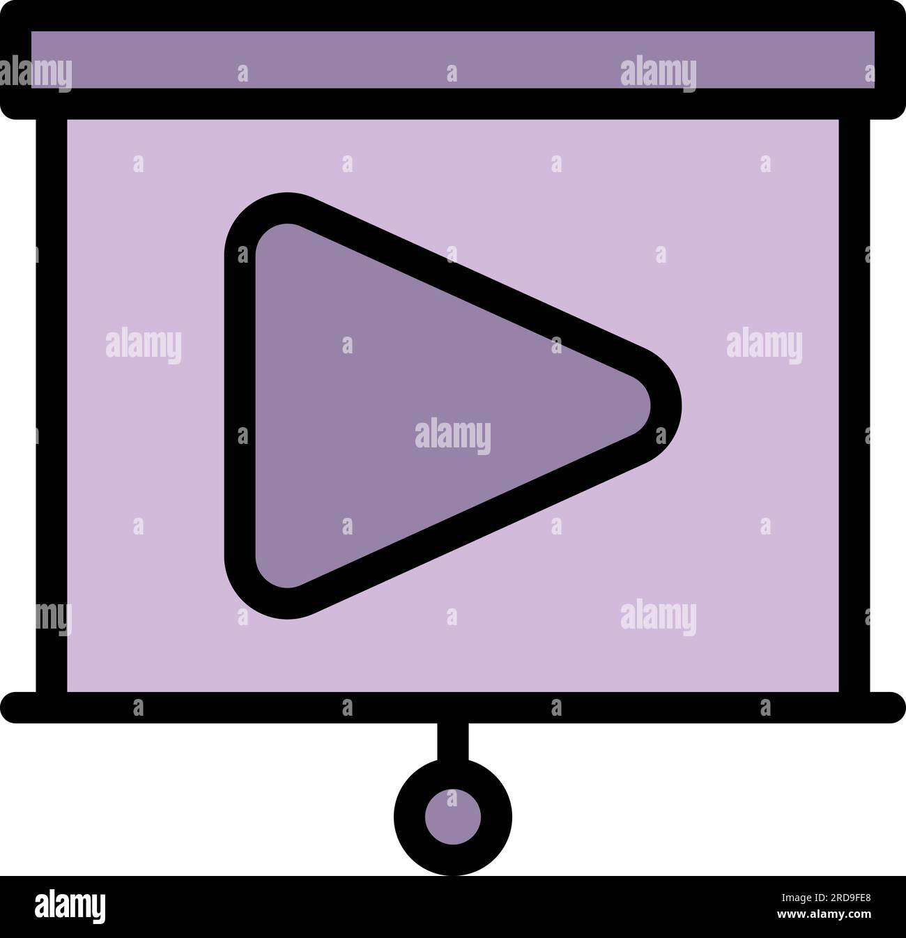 Video course icon outline vector. Web education. Online training color flat Stock Vector